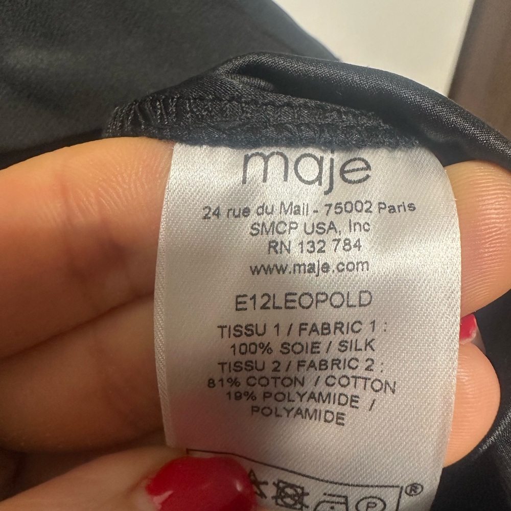 Maje Elegant Black and Navy Skater Dress - Picture 6 of 8
